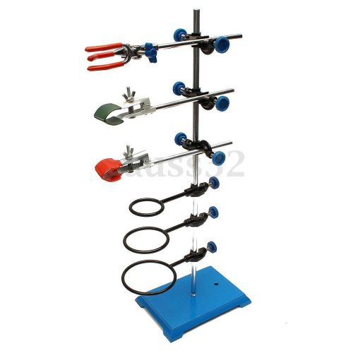 Laboratory Lab Retort Stand/Support Set Flask Clamp Condenser Boss Kit New