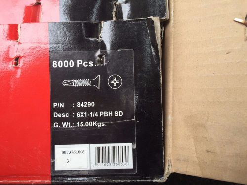 Case of Hilti 84290 Drywall Screw 8,000 pcs  6 x 1-1/4&#034; PBH SD