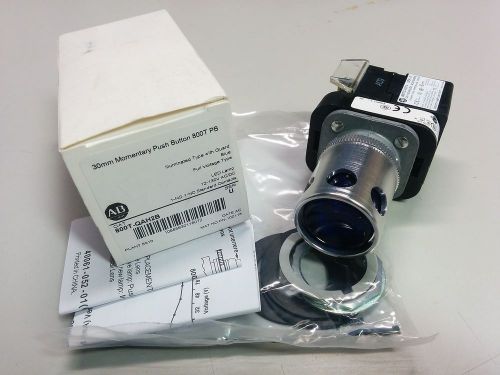 ALLEN BRADLEY 800T-QAH2B BLUE ILL PUSH BUTTON WITH GUARD 12-130V LED SER U NIB