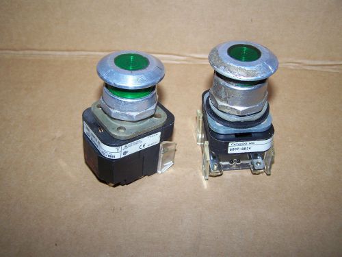 (1) ALLEN BRADLEY 800T-FXMP16A7 &amp; (1) 800T-QB24 GREEN LIGHTED PUSH BUTTON