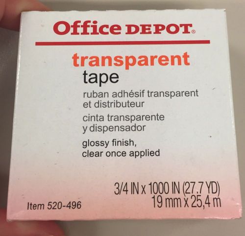 2 Rolls of Office Depot Transparent Tape 3/4&#034; X 1000&#034; 27.7 YD Item 520-496