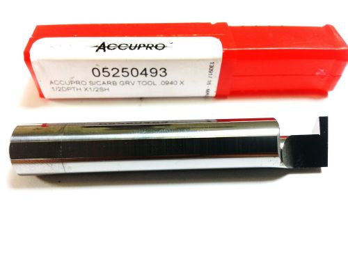 Accurpo .0940 x 1/2&#034; depth x 1/2&#034; shank carbide grooving bar tool (p 249) for sale