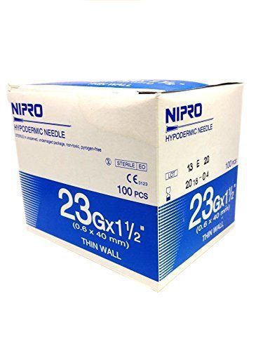 Nipro hypodermic dispensing needle 23ga x 1.5&#034;0.6 x 40 mm100 pieces for sale