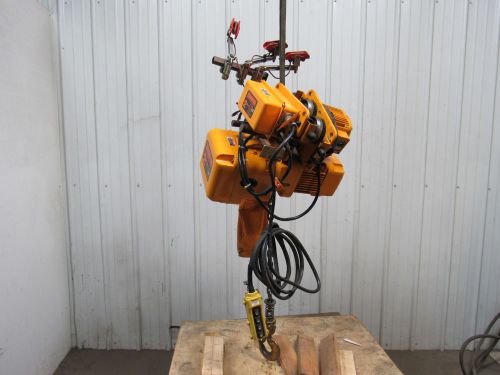 HARRINGTON ER020L 2 TON Electric Chain Hoist W/Motor Trolley 9&#039;Lift 14&#039;FPM 460V