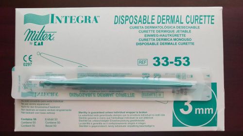 Integra Miltex Disposable Dermal Curette 3mm #33-53 NEW/SEALED BOX OF 50 IN DATE