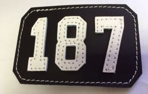 New Yorker Style Insert Type 1 &#034;187&#034; Black Shield / White Raised Letters