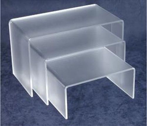 Multi-Purpose 3 Piece Acrylic Riser Display Set 5 3/8&#034;-7 3/8&#034;W 2 1/2&#034;-4 1/2&#034;H