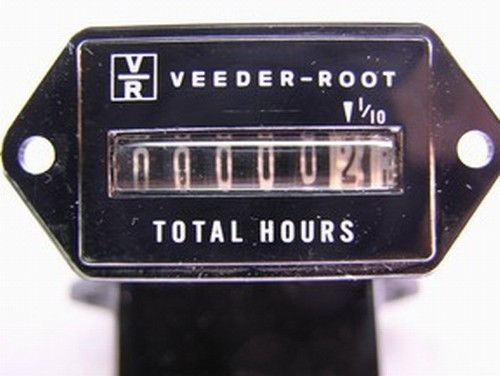 1 Veeder-Root 7795 AC Hour Meter 240V 50Hz Rectangular Panel Mount W/ Hardware