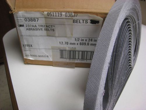 10  3M   237AA TRIZACT Belts Size 1/2&#034; in X 24&#034;  inch long Lot of 10  Grade A160