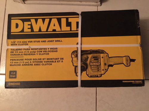 DEWALT DWD450 1/2&#034; VSR STUD AND JOIST DRILL WITH CLUTCH **NEW IN BOX**