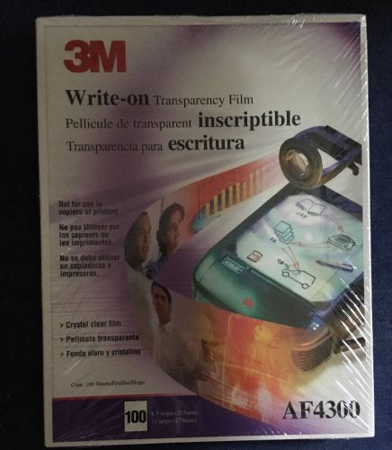 3M WRITE-ON TRANSPARENCY FILM - 100 8.5/11 - AF4300 - SEALED!!