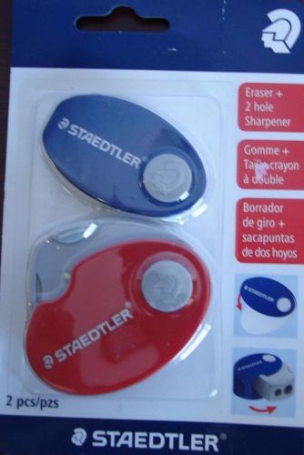 Staedtler Mars 525PS2SBK Staedtler Case Covered Sharpener Oval Eraser, Red