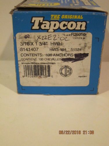 Tapcon-3141407  Masonry Anchor Screw, 1-3/4&#034; Long, 100-pack-FREE SHIPPING NEW!!!