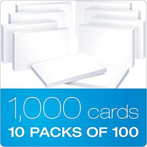 NEW Oxford Blank Index Cards 4 x 6 Inches White 10 Packs of 100 40