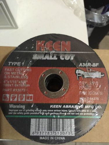 Keen #10373 , 4&#034;x1/16&#034;x5/8&#034; Metal/Stainless Cut Off Wheel, 10 pack