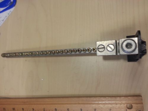 Ilsco aluminum ground bar al9cu nb22 - 31 terminal, 27 screws, 11&#034; long(as is) for sale