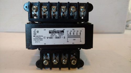 MICRON CONTROL TRANSFORMER  V100-0087-3  50-60 HZ TEMP. CLOSE 105c   100VAC