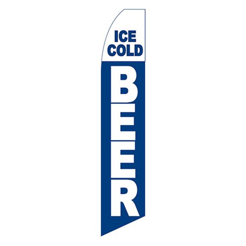 Ice Cold Beer business sign Swooper flag 15ft Feather Banner made in the USA
