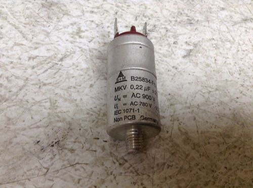 S&amp;m b25834-f6224-m001 capacitor mkv 0.22 uf 900 v 780 v b25834f6224m001 (tb) for sale