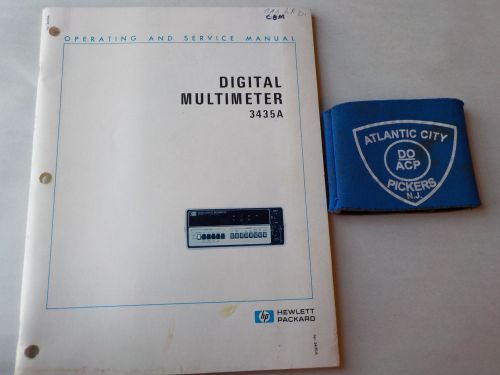 HEWLETT PACKARD 3435A DIGITAL MULTIMETER OPERATING AND SERVICE MANUAL