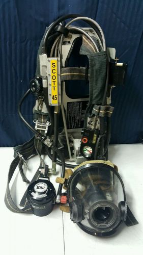 Scott 4.5 AP50 i Air-Pak Harness SCBA Air pack Frame Mask M E-Z Flo Regulator