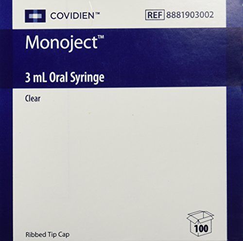 Monoject Oral Syringe 3Ml Clear Box Of 100 Easy To Read Kendall New