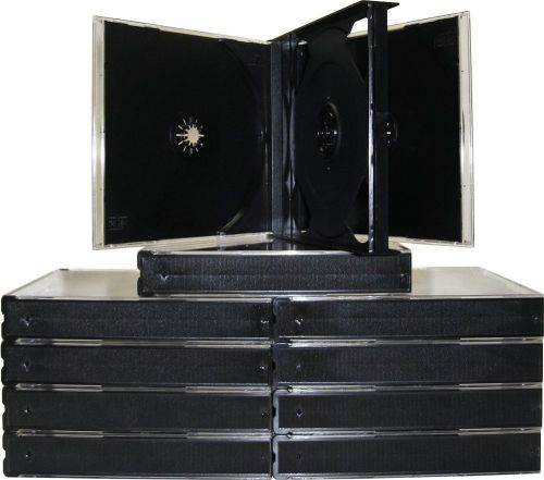 mediaxpo 10cd4black 10 Quad 4 Disc CD Jewel Case Black