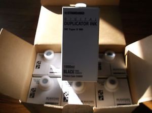 6 GENUINE Standard 3390HD 893112 BLACK Duplicator Ink Ricoh HQ7000 HQ9000 JP8500