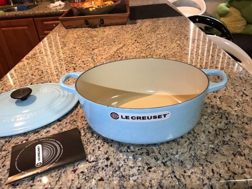 Le Creuset 5Qt #29 Oval Dutch Oven Cast Iron light blue