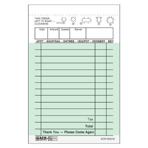 DayMark ACR-G3516SP Guest Check Bond, 1 Part, Green, 5-3/32&#034; Length x 3-13/32&#034;