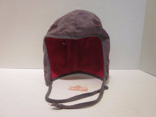 Vintage fibre metal welding helmet winter liner gray red small 6 5/8 - 7 1/8 for sale