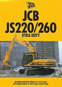 Equipment Brochure - JCB - JS220 260 Xtra Duty - Excavator - 1996 (E6756)