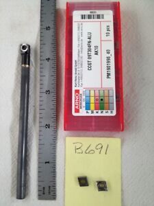 1 NEW 1/4&#034; CARBIDE BORING BAR. C04-SCLCR-2 W/ 10 ARNO CCMT 21.51 INSERTS (B691)