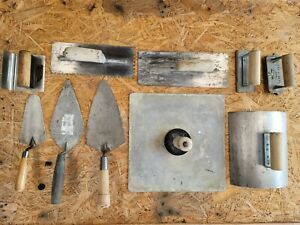 LOOK VINTAGE CEMENT CONCRETE HAND TOOLS/TROWELS/SPECIALTY PCS LOT OF 10 PCS EUC