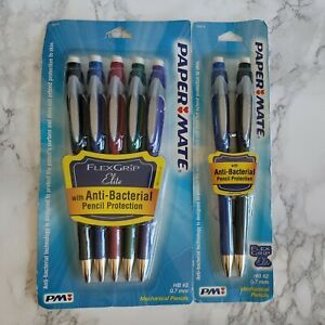 7 Papermate Flexgrip Elite Mechnical Pencils HB #2 0.7mm Assorted Colors New