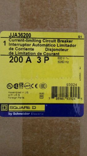 Square d jja36200 circuit breaker, 200 amp, 600 volt, 65 kair, i-line, new for sale
