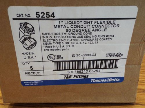 Thomas &amp; betts conduit connector 1&#034; liquidtite x  mip 90deg / box of 5 for sale