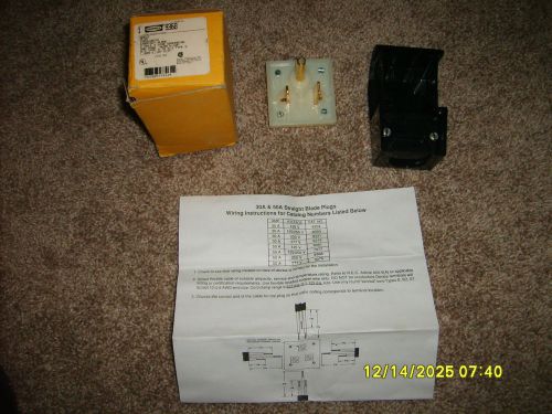 Hubbell HBL9368 50 Amp 250V Angle Plug UNUSED