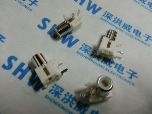 10PCS RCA AV 90 degree audio jack socket Receptacle connector (White)