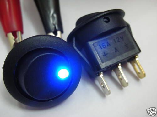 3,Blue Led illuminated 12V Car/Boat OFF/ON Switch,DB