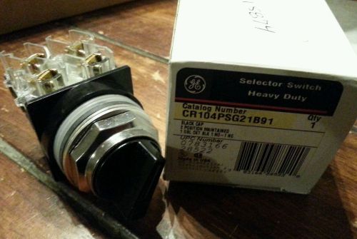 GE GENERAL ELECTRIC HEAVY DUTY SELECTOR SWITCH CR104PSG21B91 BLACK CAP