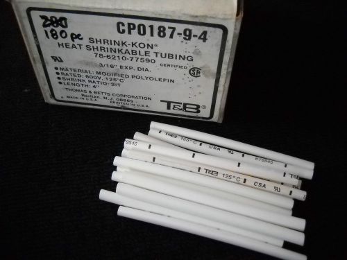 Thomas &amp; betts shrink-kon cp0187-9-4 heat shrink tubing 3/16&#034; dia. box of 180 for sale