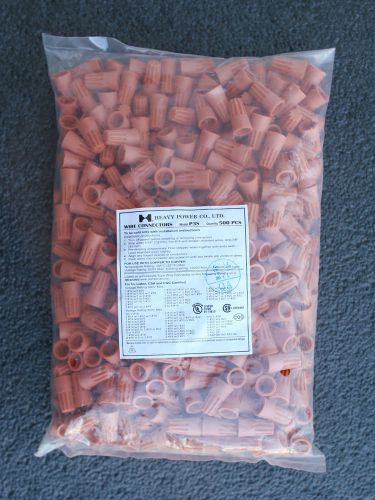 (500 count) New Orange P3 wire nut twist cap for #14-22 wire