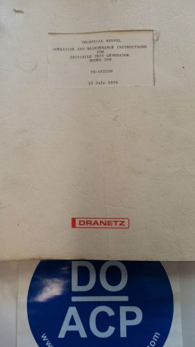 DRANETZ MODEL 209 FACSIMILE TEST GENERATOR OP. &amp; MAINTENANCE INSTRUCTIONS R3-S33