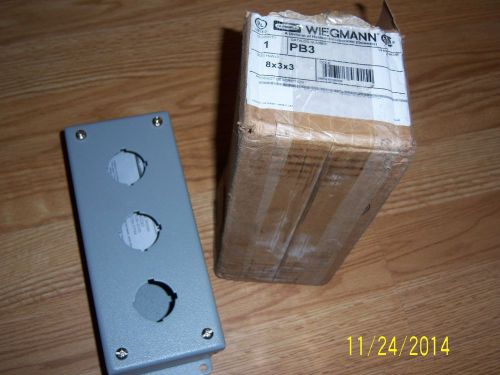 New wiegmann pb3 3-hole pushbutton enclosure pb3 8x3x3 for sale