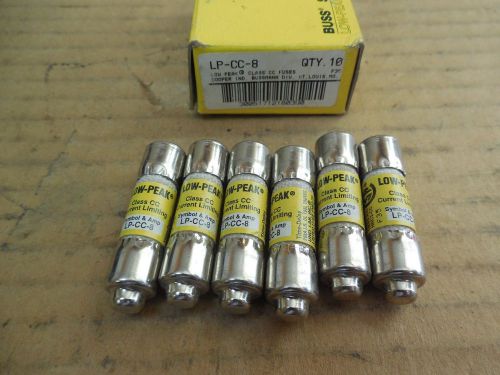 Bussmann Low-Peak Fuse LP-CC-8 LPCC8 8A 8 A Amp Lot of 6 New in Box