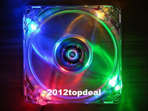 4pin dc 12v 120mm 4 color led light pc computer cooling cooler case fan for sale