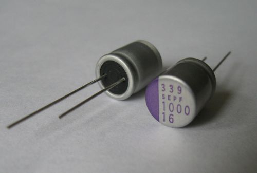 5x Panasonic OS-CON SEPF 16V 1000uF 10x13mm 5000h@105C Polymer Solid Capacitors