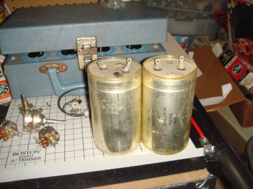 Two Sprague Power-Lytic Electrolytic Capacitors 2500 MFD 200VDC