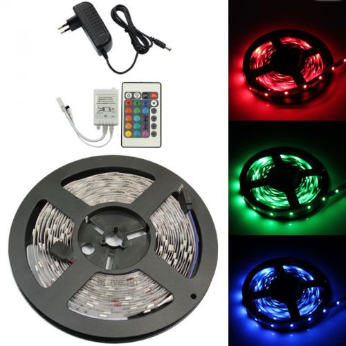 5050 5m rgb 150 led smd non-waterproof light strips + 24 key ir + 12v 2a power for sale